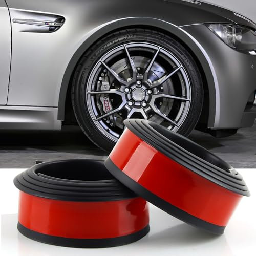 SilverChry 2Pcs Kotflügelverbreiterung, Radlauf Verbreiterung Kotflügel, Universal Kotflügel Gummiprofil Zierstreifen, Auto Radkotflügel Kotflügel, Verbreiterung Auto Rad Schutz(1.5m, Schwarz)