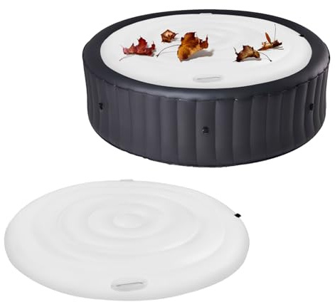 Lazy Spa Cover,Inflatable Hot Tub Lid,Energy Savings Hot Tub Covers with Handle,Foldable Insulated Rainproof Windproof Cover Protector,Quick Inflation and Deflation (Circle, 160cm)