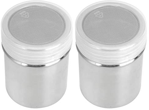2Pcs Powder Dredger 304 Stainless Steel Coffee Sugar Seasoning Shakers Fine Mesh Kitchen Utensils for Home Chefs Baking Enthusiasts Silver 6x8cm