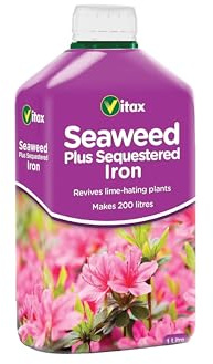 Seaweed with Sequestered Iron Liquid Fertiliser 1L All Purpose Plant Feed for Ericaceous Plants Lawns & Vegetables Corrects Iron Deficiency Boosts Leaf Health & Growth