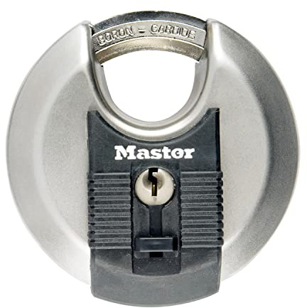 MASTER LOCK Cadenas Rond [A Clé] [Acier Inoxydable] [Extérieur] M50EURD - Idéal pour les espaces de rangement, les remises, les garages, les remorques