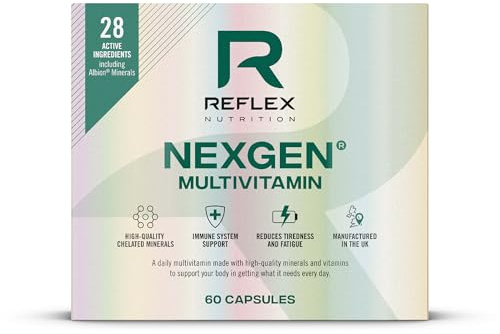 Reflex Nexgen Multivitamins & Minerals, Immune Support, 60 Capsules | With vitamin D, magnesium, vitamin C and zinc for immune system support and to help reduce tiredness and fatigue.