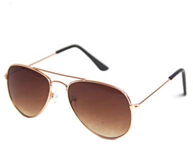 Kids Sunglasses Girls Boys Children Classic 80s Retro Style Shades UV 400 Protection (Gold)