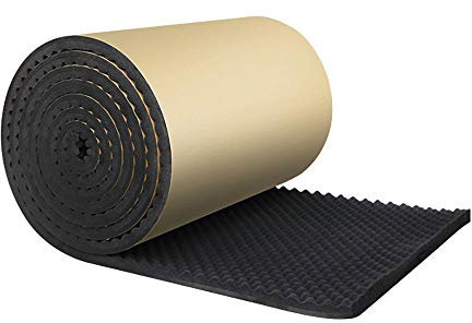ALLOMN Soundproofing Foam, 100×50×2cm Car KTV Sound Noise Deadening Mat High Density tiles Egg Crate Acoustic Foam, Double Layers, Adhesive Back Sticker, 2cm Thickness