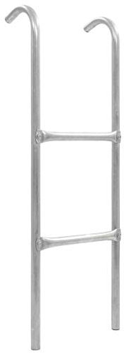 Goliraya 2-Step Trampoline Ladder Climbing Bed Ladder Steel Silver 102.6 cm