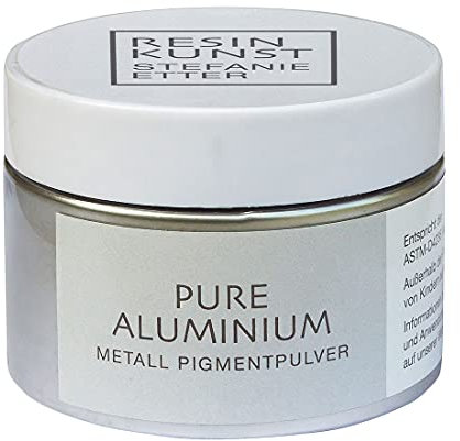 Resin Kunst Metall Pigmentpulver, Pure Aluminium, 50 g, Mica Pulver, Farbpigmente, Epoxidharzfarbe in Silber