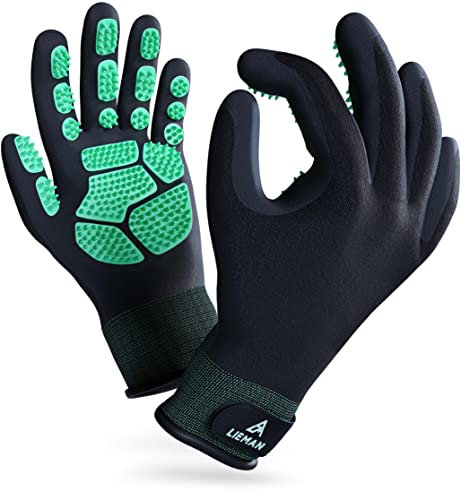 LIEMAN® Pflegehandschuh für Katzen & Hunde - One Size - Mit verbesserter Qualität -Individuelle Passform Dank verstellbarem Klettverschluss - Einzigartiger Fellpflege Handschuh (1 Paar)