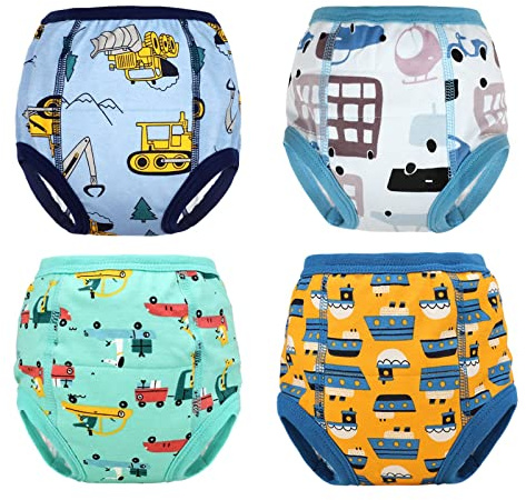 FLYISH DIRECT Calzones de Entrenamiento Pantalones de Entrenamiento para niños para niños y niñas, Calzoncillos de Entrenamiento para bebés de 4 Paquetes, para 2 a 6 años