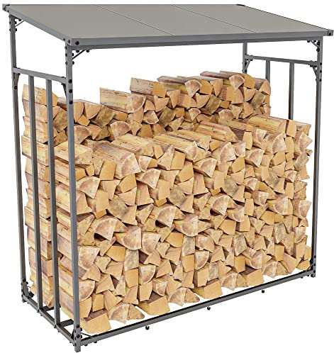 CLP Abri D'Extérieur pour Bois De Chauffage Ruston I Range Bûches en Aluminium I Eléments De Stockage pour Bois, Taille:S