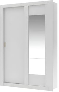 Venta-Unica - Armario PETTERI - 2 Puertas correderas - con Espejo - Ancho.152 cm - Blanco