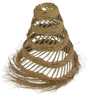 JARDIN202 - Lámpara Esparto diseño Cónico Calado – Lampara de Techo Artesanal con Flecos | Pequeña