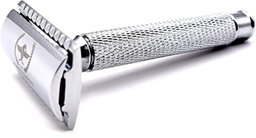 Razor Blades Club Rasoio di Sicurezza a Doppio Filo Caesar di Roman Empire Shaving | Rasoio Classico | Safety Razor | Rasoio in Acciaio con Set di 20 Lamette (Astra-Derby-Shark-Treet)