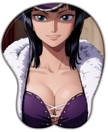 One Piece Nico·Robin 3D Tapis de Souris de Gaming en Silicone avec Repose-Poignet en Tissu 2 Voies antidérapant pour Clavier de Bureau et Ordinateur Portable