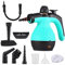 Pulitore a Vapore Portatile, Aoresac 350ML Vaporizzatore Portatile con 9 Accessori per Rimuovere le Macchi da Pavimena, Moquette, Tende, Seggiolini Auto, Bagno (Blu)