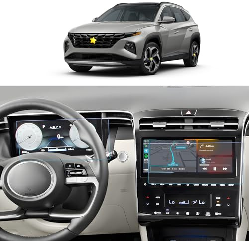 SKTU Protector de Pantalla compatible con Hyundαi Tucson NX4 2021-2024 Mate Navigation + Salpicadero de vidrio templado de 10,25 Pulgadas