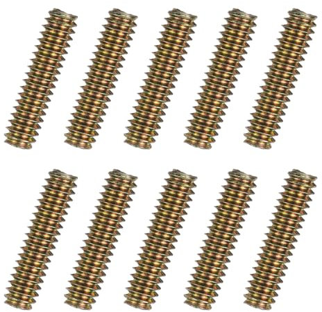 QUARKZMAN 12Pcs Tiges Filetées Entièrement en Acier au Carbone 1/4x1 pour Assemblage de Meubles, Fixation de Garde-Corps de Jardin, Connexion de Cadre, Revêtement en Zinc Coloré