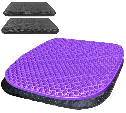 TONINT Large Gel Seat Cushion Long Sitting With 2 Non-Slip Covers (45cm x 45cm),Gel Cushion Sitting,For Car seat,Office Desk Chair,Wheelchair,Soft & Breathable