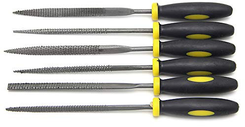 KANGQL Lima ad ago, 6 pezzi da 140 mm per limatura in metallo, raspa ad ago per legno, strumenti per la lavorazione del legno a