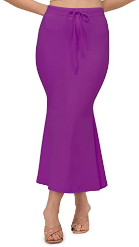 TRAFAART Jupe en Mélange De Coton, Coupe Sirène, Jupon Gainant pour Femme - Violet - S