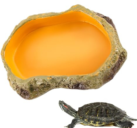 Plat d'eau pour reptiles, bol d'eau pour reptiles, Plat de bassin d’eau de serpent de réservoir de reptile, Station d'alimentation pour serpents, décoration de bols de Terrarium pour pour pla