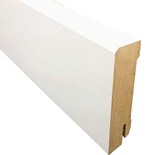 Sockelleiste CUBE Fussleiste 70 mm Moderner Abschluß für Parkett-/Laminat- und Vinylböden - Farbe: WEISS - Höhe 70 mm - Tiefe: 16 mm - Sie kaufen 1 Stück mit 240 cm Länge (Sockelleiste Höhe: 70 mm)