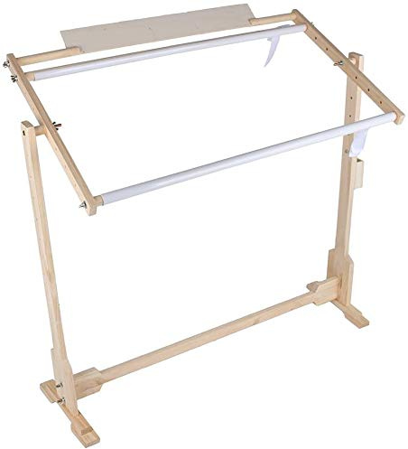 Greensen Soporte de Madera para Punto de Cruz, Marco de Bordado Ajustable con Rotación de 360 Grados, Aro de Tapiz con Clip de PVC