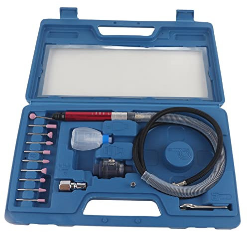 17Pcs Air Micro Grinder Kit Wind Grinding Pen Set Pneumatische Gravierwerkzeuge Mini Bleistift Polieren Rotray Schneidwerkzeug für die Schmuckreinigung Anfasen