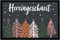 MoonWorks® Fußmatte Weihnachten Winter Motiv Hereingeschneit Schneeflocken Sterne rutschfest & waschbar schwarz 60x40cm