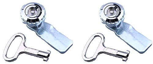 Cerradura eléctrica para puerta de armario, 2 piezas de aleación de zinc, cerradura de leva con llave, kit de pestillo multifunción para elevador de contenedores de ruedas (llave de enchufe tipo S)