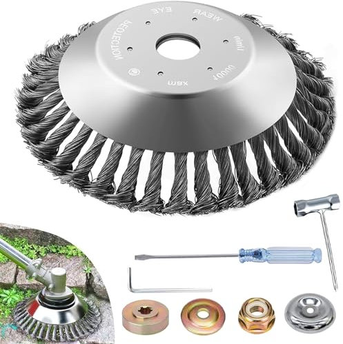 Profesional Cepillo para Desbrozadora de Cono de Alambre - Disco de Cabezal Recortadora de Malezas, 10