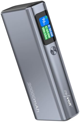 revolt Powerbank USB-C-Output: Powerbank, 20.000 mAh, 130 W, OLED-Farbdisplay, PD 100 W, USB-A 30 W (mit Display, USB-Powerbank mit Anzeige)