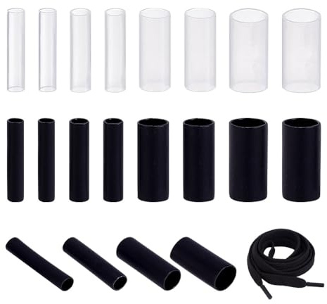 NBEADS 160 Pz 8 Stili Punte Lacci Di Scarp, Punte Per Lacci In Plastica Per Accorciare Le Estremità Delle Scarpe Per La Riparazione E L'accorciamento, 20x4-8.5mm