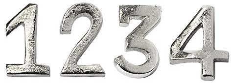 EDZARD Set med 4 ljusstift advent, ljusstift för blockljus, ljusdekoration med siffror 1–4, kontakt av förnicklad aluminium med silverutseende, höjd 5 cm