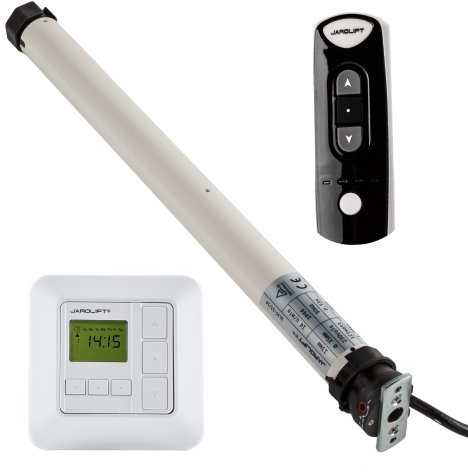 jarolift 3x Motor para Persianas SL35 13/14 + 3x Temporizador con Radioreceptor TDRRT-01W Incl. Emisor Manual TDRC 04