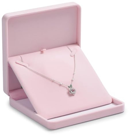 Oirlv Rosa Samt Groß Halsketten Box,verwendet für Geburtstag,Valentinstag,Jubiläum Geschenkbox,Einkaufszentrum Zähler Groß Halsketten Schmuckdisplay