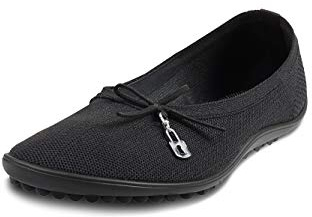 leguano Lady Loop Ballerine | La chaussure pieds nus chic pour femme, Noir , 36 EU