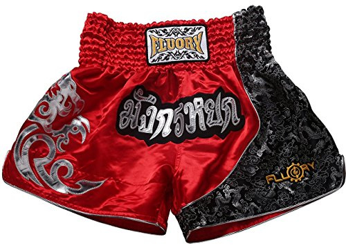 Pantaloncini da combattimento per MMA Fluory, con scritta Muay Thai, adatti per allenamenti, combattimenti in gabbia, grappling, arti marziali, kickboxing
