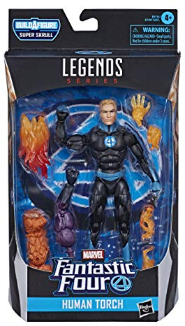 Marvel Legends Series Fantastic Four 15 cm große Human Torch Action-Figur, Premium Design, 4 Accessoires, 3 Build-A-Figure Teile