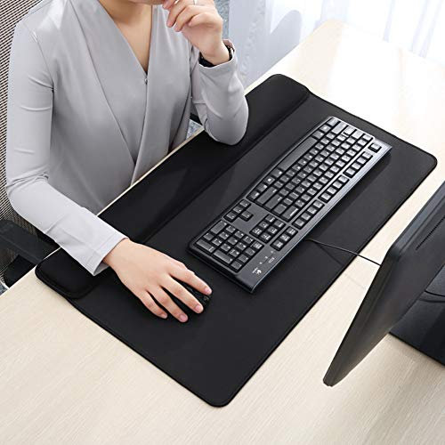 Erweiterte 3-in-1-Tastatur N Maus Handgelenkauflage Pad Memory Foam Handauflage Unterstützung Schreibtischunterlage Gaming Pad Handgelenkkissen Kissen Büro & Zuhause - Schwarz