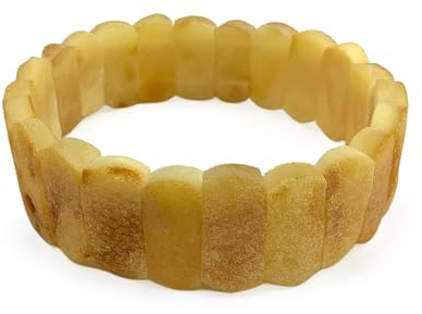 Armband Bärnsten rå Slag plattor, G. 17,5–19, armband kvinnor och män, äkta baltisk bärnstensarmband