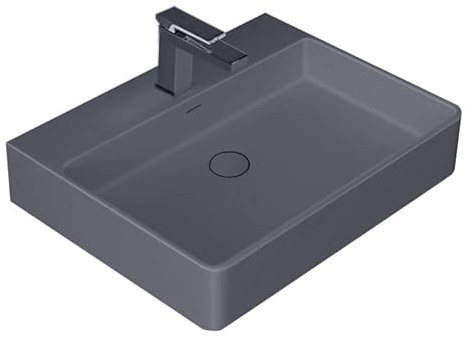 Design Waschbecken Mineralguss Waschtisch zur Wandmontage Gussmarmor Eckig Waschplatz Wandhängend LP6206 60cm beton-grau matt