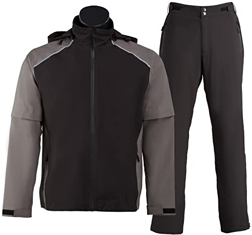 K.E.J. Golf Rain Suit for Men Waterproof Rain Jackets and Pants Lightweight Jacket for Hiking Running Fishing Hunting Travel