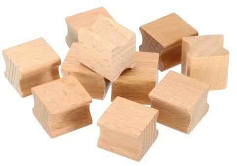 PATIKIL 20x20mm Leere Holzgummistempelhalter, 10er Packung Hartholzstempelgriffe für Stempelherstellung DIY Basteln Stil 2, Braun