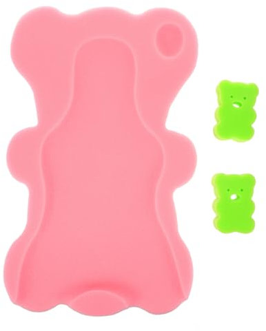 Toyvian Alfombra De Baño De Bebé Bañeras Para Bebés Almohadilla De Esponja De Baño Para Recién Nacidos Asiento De Baño Estante De Ducha Dibujos Animados Niño Pequeño Esponja De Pu Rosa