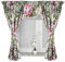 FLYINGCURTAINS - Vorhänge 145 x 160 cm mit Scheibengardinen Modern Set mit Volant und Perlen - Über-Gardinen mit Kräuselband und - Gardinenschals Set für Wohnzimmer, Küche - Blumen-Motiv