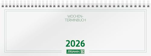 BRUNNEN Querterminbuch Mod. 772 '26 | 297×105 mm, Karton, weiß