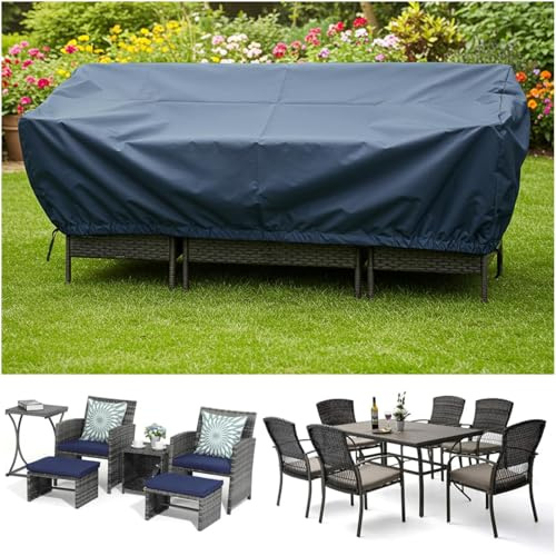 Coperture Impermeabili Coperture per Mobili Giardino 125x75x105cm/Lunghezza x Larghezza x Altezza Copertura per Tavolo da Giardino Anti-UV Impermeabile Copertura per Mobili da Esterno Rettangolare