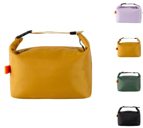 SUOXU Lonchera térmica a prueba de fugas para adultos y niños, bolsa térmica de gran capacidad resistente al agua para el trabajo (amarillo)