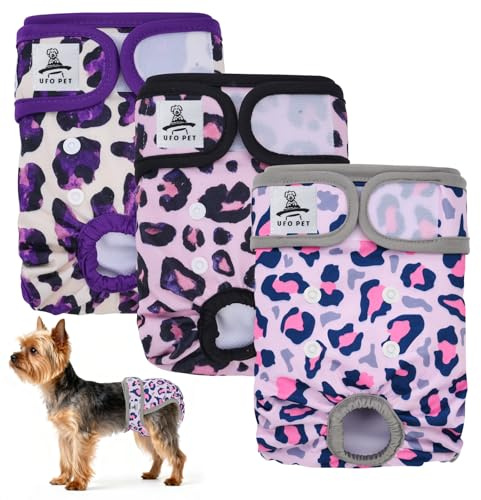 UFO PET Mutandine Cane Femmina Calore Lavabili S (3 Pezzi), Assorbenti per Cani e Gatti, Pannolini da Ciclo per Femmine Cani