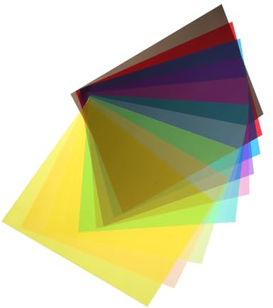 HAMPPLIES 10pezzi Pellicola di Cellophane Transparente Colorati per Artigianato Pellicola Iridescente Spessa Design Trasparente per Decorazioni Fai da Te